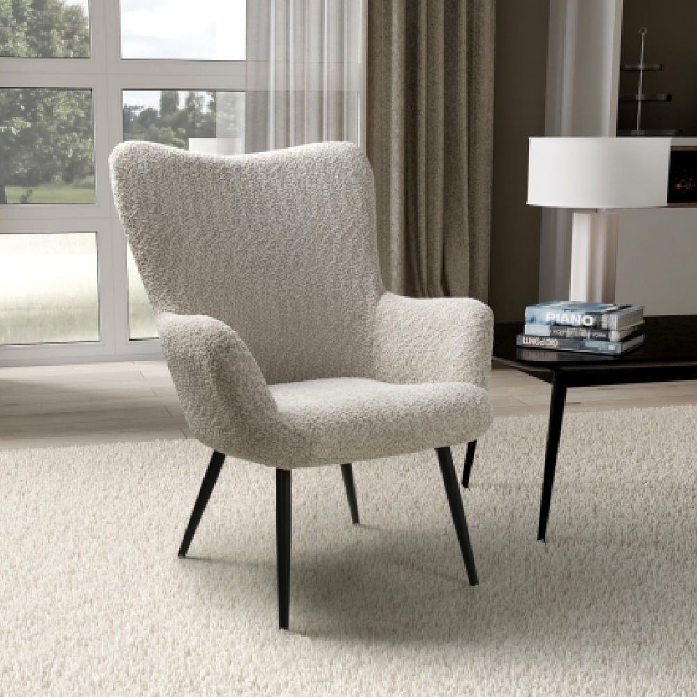 Read more about Baraboo chenille fabric armchair with black legs in mink