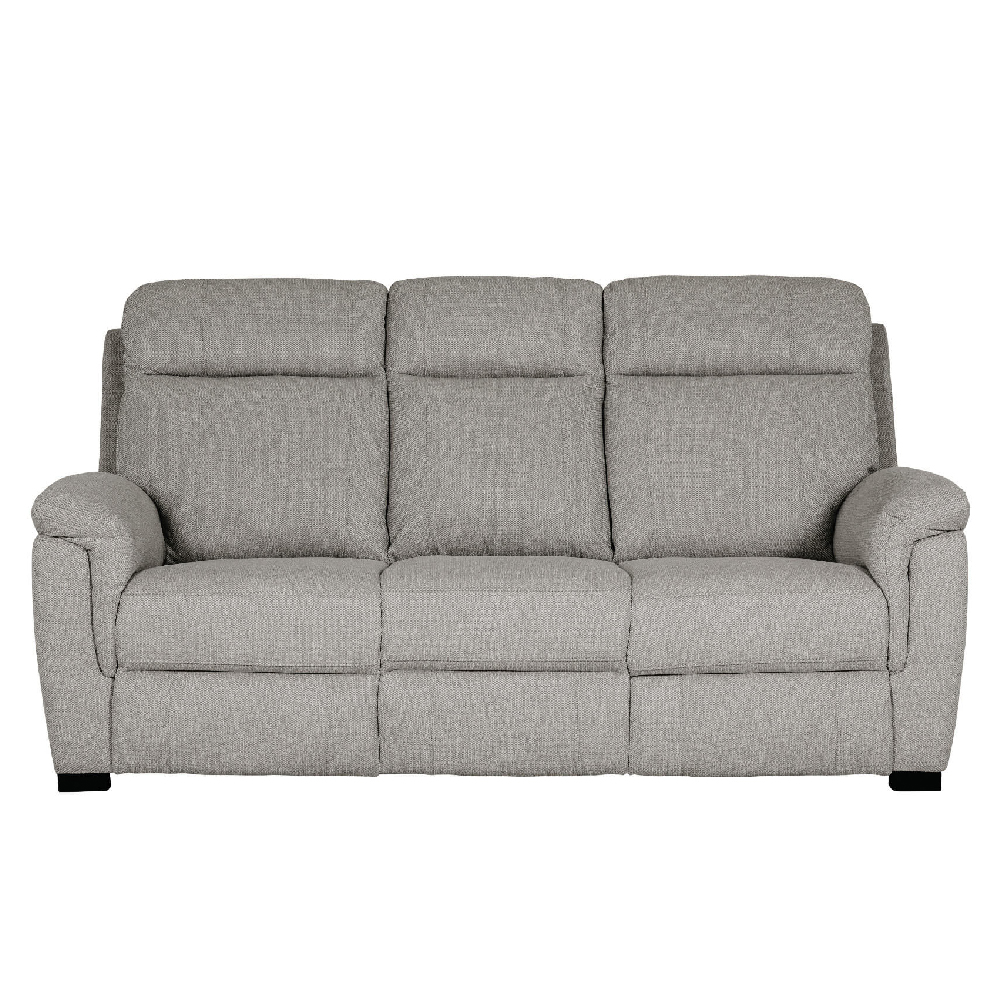 Baraboo Fabric 3 Seater Sofa With Black Legs In Grey