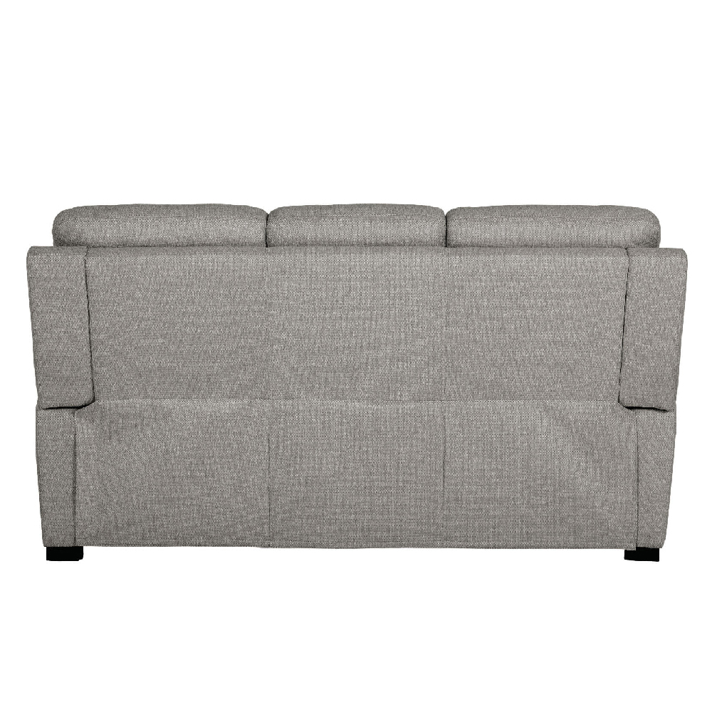 Baraboo Fabric 3 Seater Sofa With Black Legs In Grey