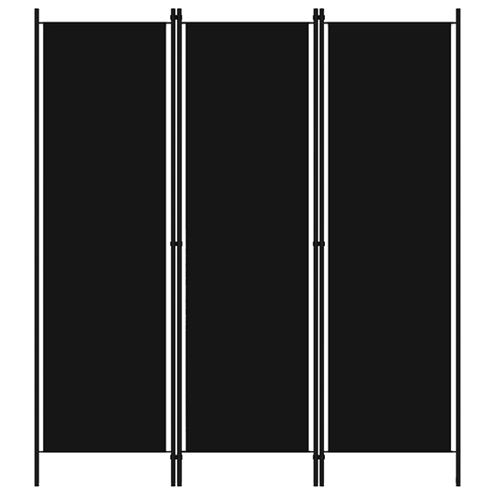 Barbel Fabric 3 Panels 150cm x 180cm Room Divider In Black_2