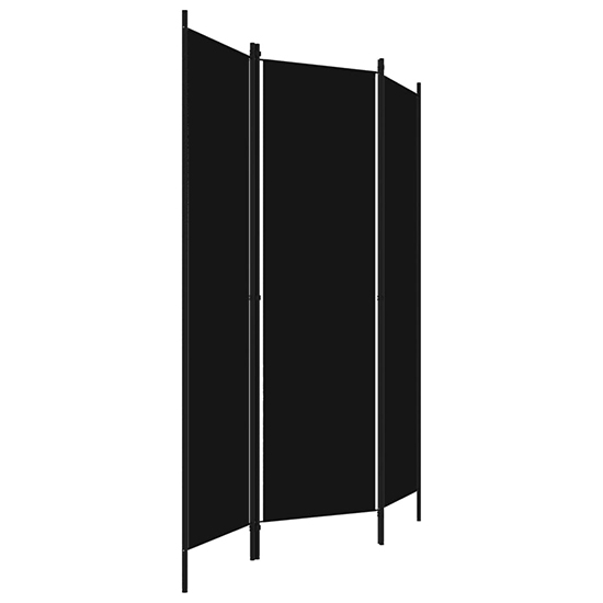 Barbel Fabric 3 Panels 150cm x 180cm Room Divider In Black_3