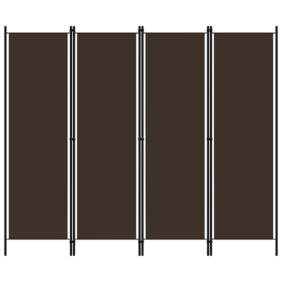 Barbel Fabric 4 Panels 200cm x 180cm Room Divider In Brown_2