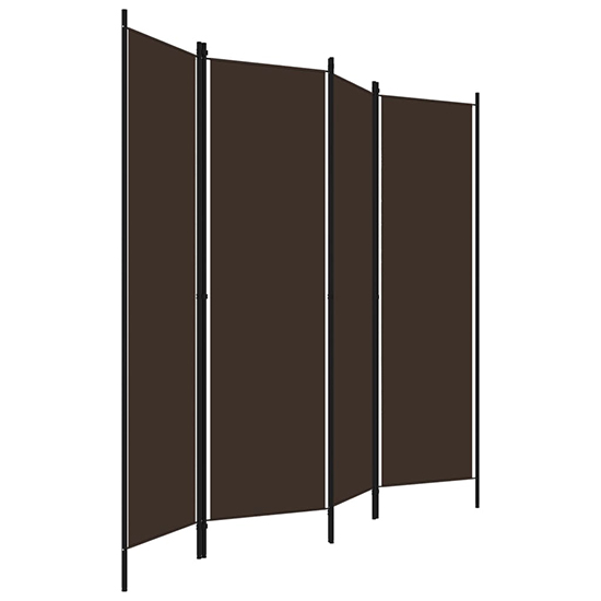 Barbel Fabric 4 Panels 200cm x 180cm Room Divider In Brown_3