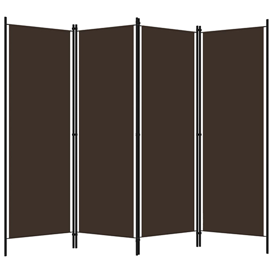 Barbel Fabric 4 Panels 200cm x 180cm Room Divider In Brown_1