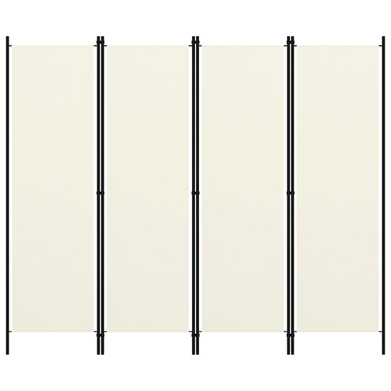 Barbel Fabric 4 Panels 200cm x 180cm Room Divider In White_2