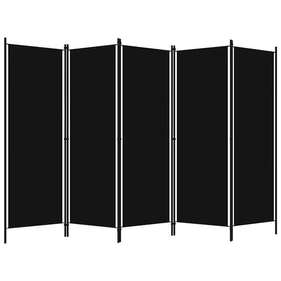 Barbel Fabric 5 Panels 250cm x 180cm Room Divider In Black