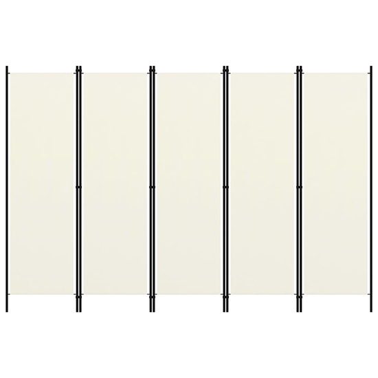 Barbel Fabric 5 Panels 250cm x 180cm Room Divider In White_2