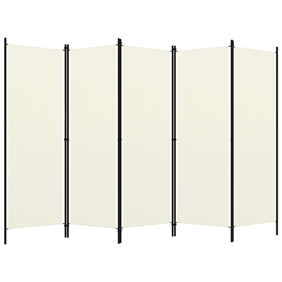 Barbel Fabric 5 Panels 250cm x 180cm Room Divider In White