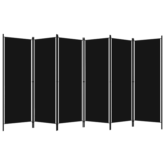 Barbel Fabric 6 Panels 300cm x 180cm Room Divider In Black_1