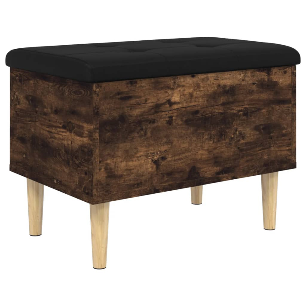 Barberton 62cm Wooden Hallway Storage Bench In Smoked Oak