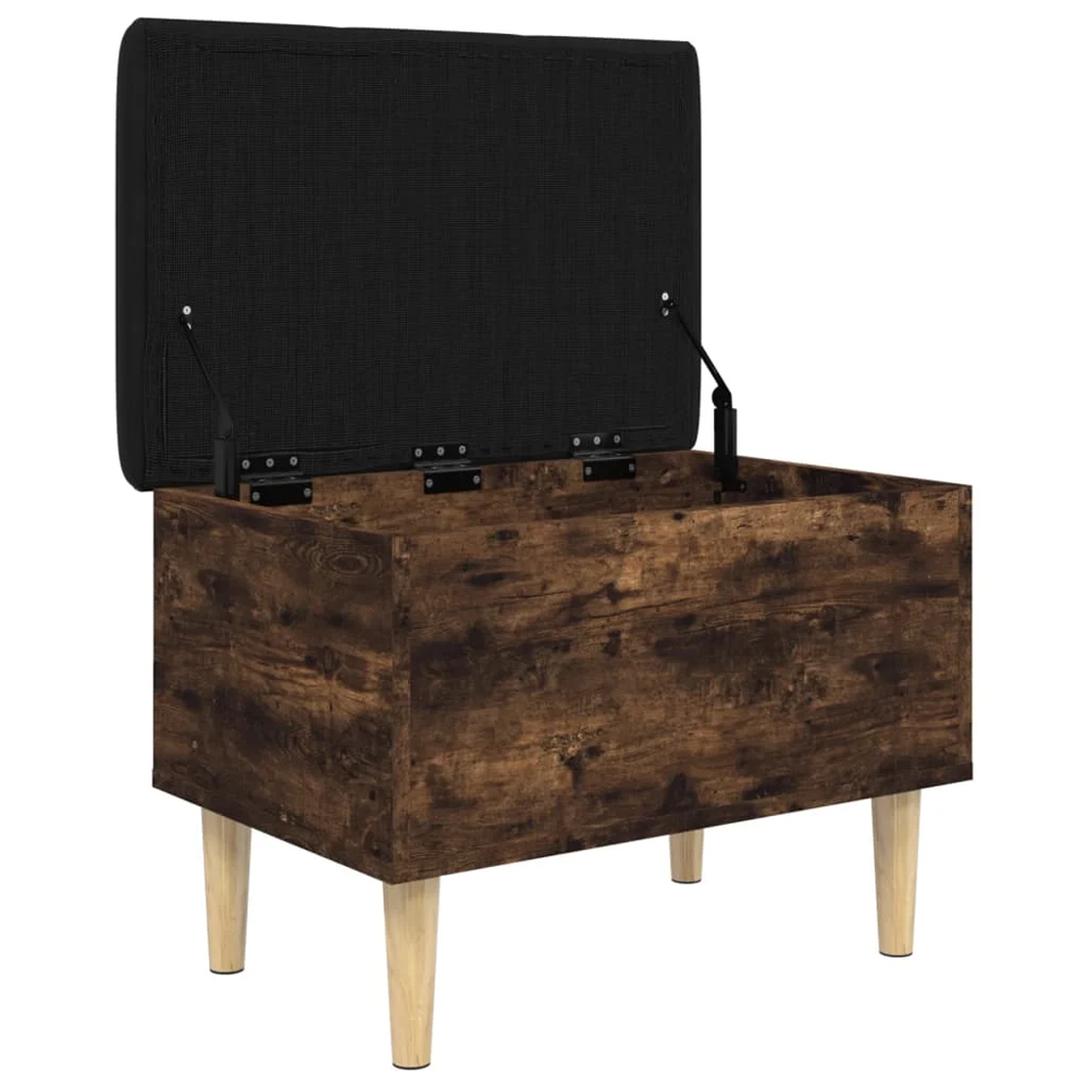 Barberton 62cm Wooden Hallway Storage Bench In Smoked Oak