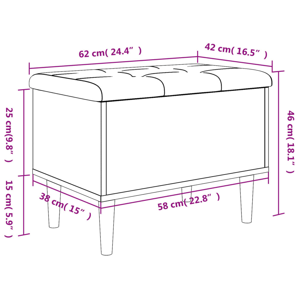 Barberton 62cm Wooden Hallway Storage Bench In Smoked Oak