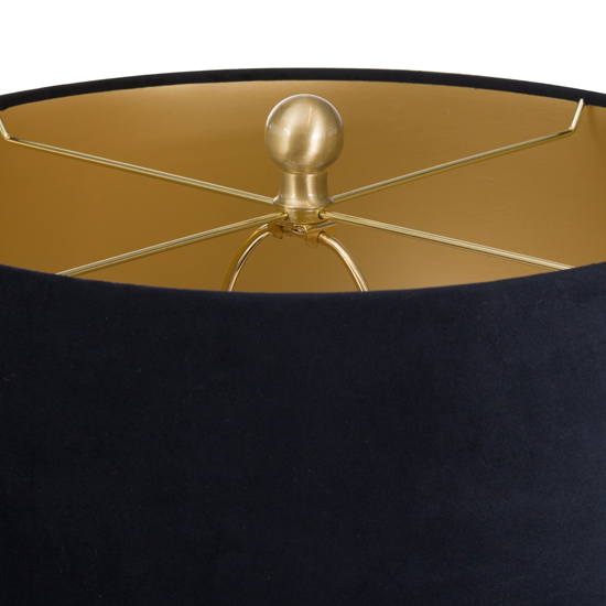 Barbra Ceramic Table Lamp With Black Velvet Shade FiF