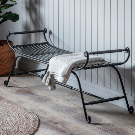 Read more about Barbroke metal hallway seating bench in black