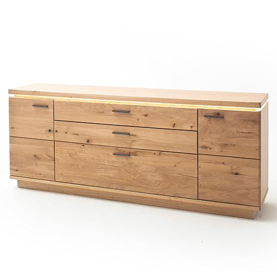 Barcelona Large Sideboard In Planked Oak With 2 Doors 3 Drawers_2