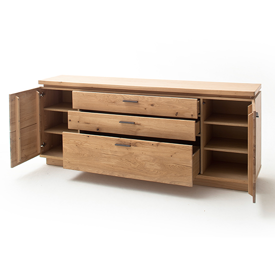 Barcelona Large Sideboard In Planked Oak With 2 Doors 3 Drawers_3