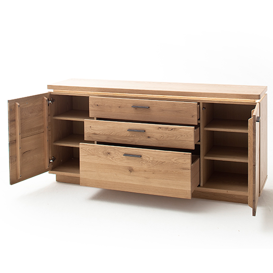 Barcelona Sideboard In Planked Oak With 2 Doors 3 Drawers_3