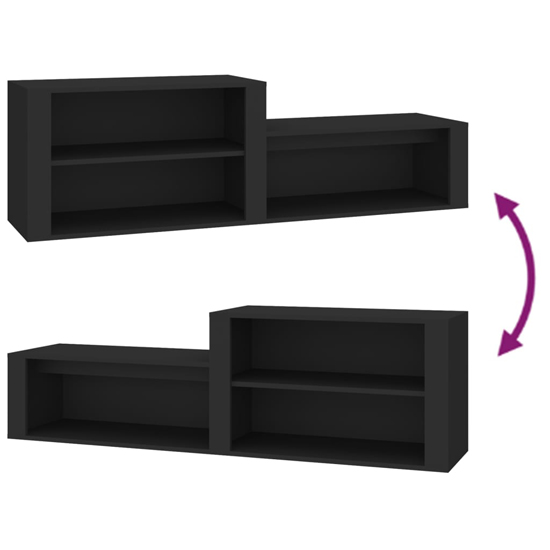 Barcelona Wooden Hallway Shoe Storage Rack In Black