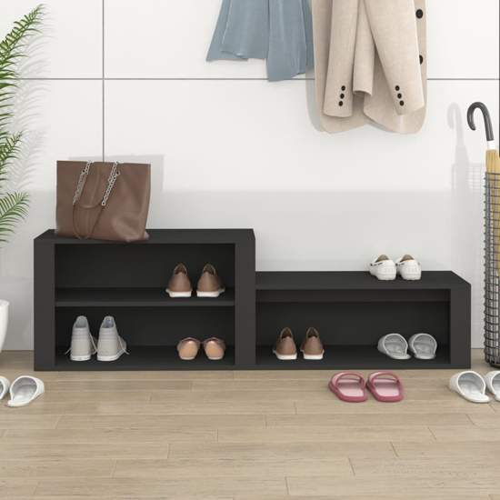 Barcelona Wooden Hallway Shoe Storage Rack In Black