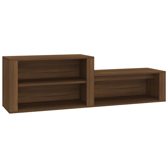 Barcelona Wooden Hallway Shoe Storage Rack In Brown Oak