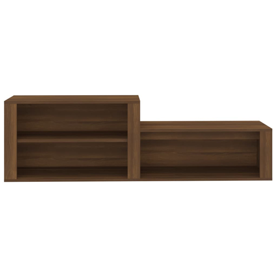 Barcelona Wooden Hallway Shoe Storage Rack In Brown Oak