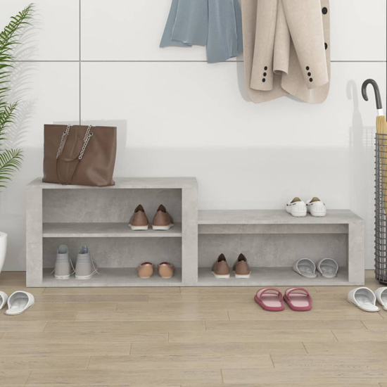 Barcelona Wooden Hallway Shoe Storage Rack In Concrete Effect