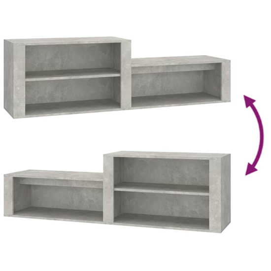 Barcelona Wooden Hallway Shoe Storage Rack In Concrete Effect