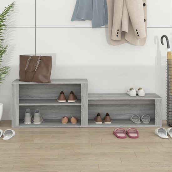 Barcelona Wooden Hallway Shoe Storage Rack In Grey Sonoma Oak