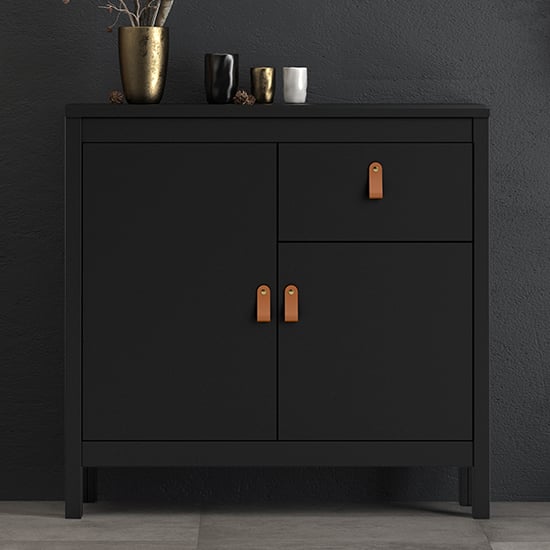 Read more about Barcila 2 doors 1 drawer wooden sideboard in matt black