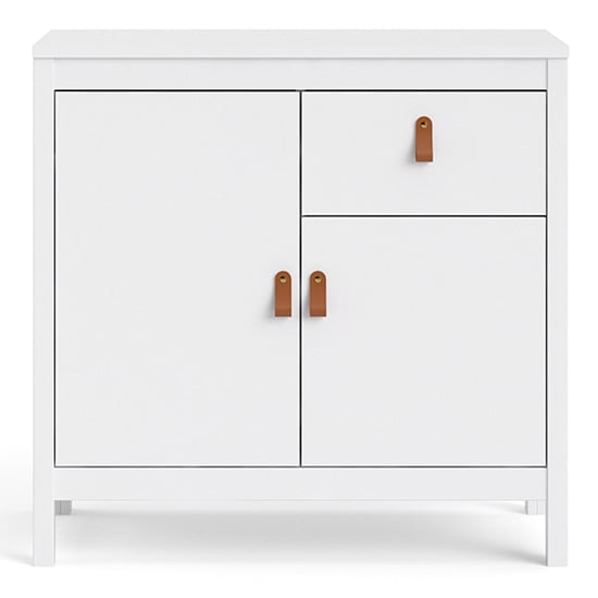 Barcila 2 Doors 1 Drawer Wooden Sideboard In White_3