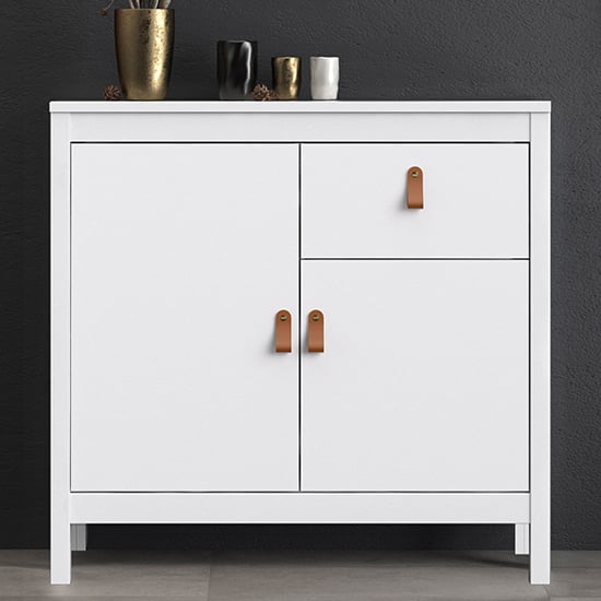 Read more about Barcila wooden sideboard with 2 doors 1 drawer in white