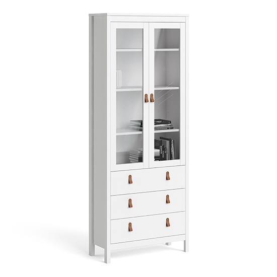 Barcila Wooden Display Cabinet With 2 Doors In White