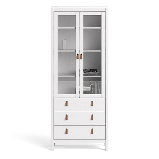 Barcila Wooden Display Cabinet With 2 Doors In White