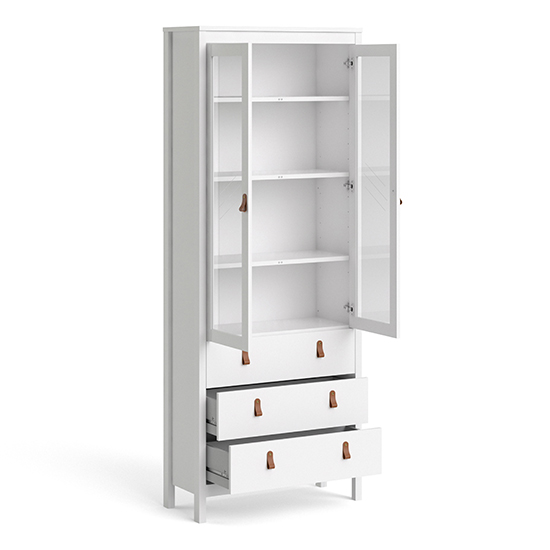 Barcila Wooden Display Cabinet With 2 Doors In White