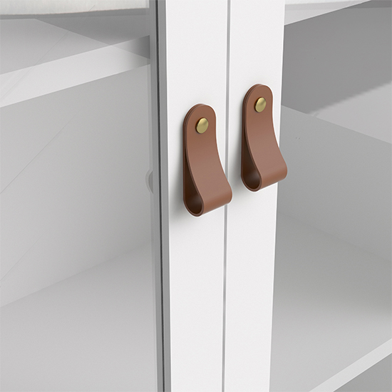 Barcila Wooden Display Cabinet With 2 Doors In White