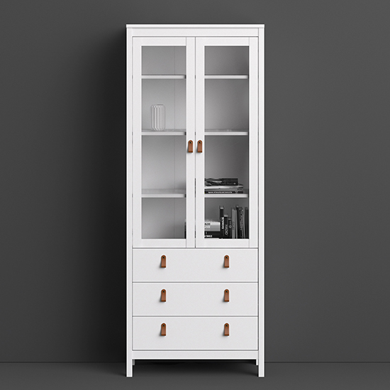 Read more about Barcila wooden display cabinet with 2 doors in white