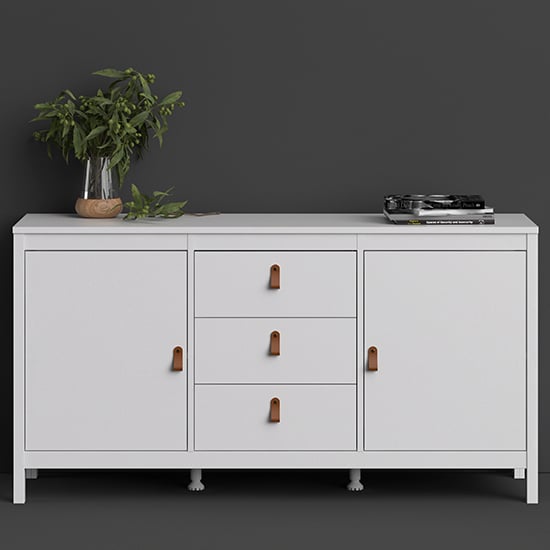 Read more about Barcila wooden sideboard with 2 doors 3 drawers in white