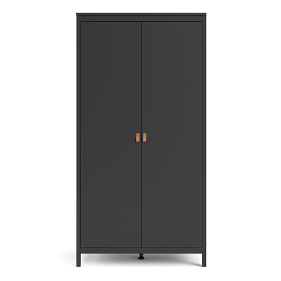Barcila Wooden Wardrobe With 2 Doors in Matt Black