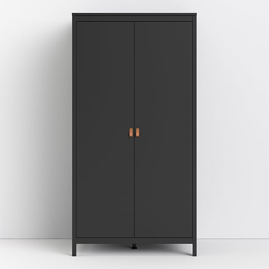 Photo of Barcila 2 doors wooden wardrobe in matt black