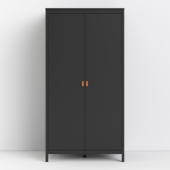 Read more about Barcila wooden wardrobe with 2 doors in matt black