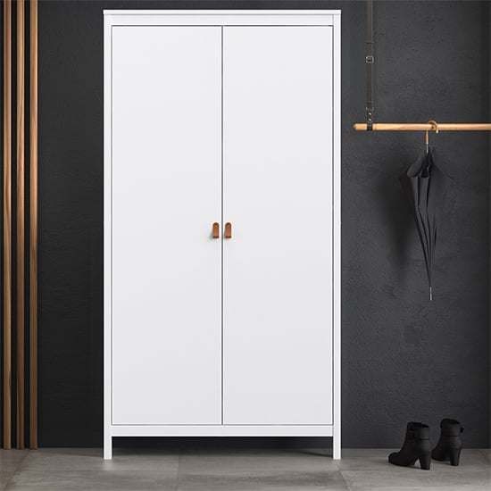 Read more about Barcila 2 doors wooden wardrobe in white