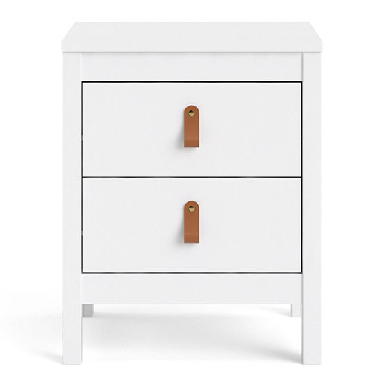 Barcila Wooden Bedside Cabinet With 2 Drawers In White