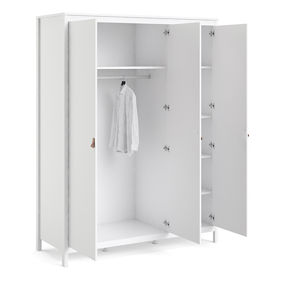 Barcila Wooden Wardrobe With 3 Doors In White