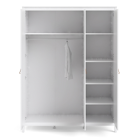 Barcila Wooden Wardrobe With 3 Doors In White
