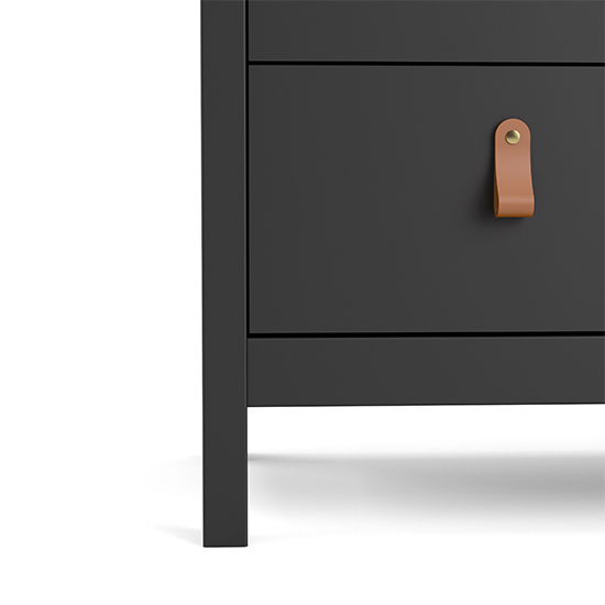 Barcila Wooden Chest Of Drawers With 3 Drawers In Matt Black