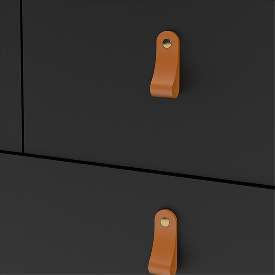 Barcila Wooden Chest Of Drawers With 5 Drawers In Matt Black