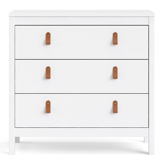 Barcila Wooden Chest Of Drawers With 3 Drawers In White