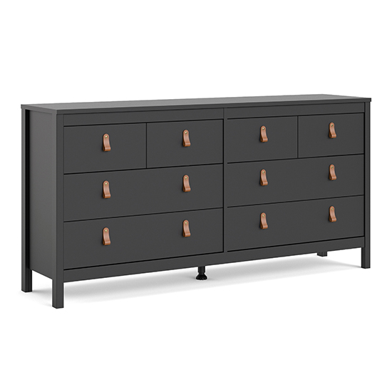Barcila Wooden Chest Of Drawers With 8 Drawers In Matt Black