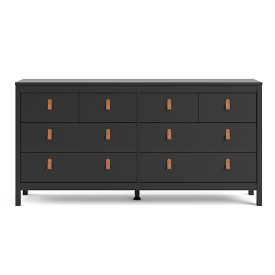 Barcila Wooden Chest Of Drawers With 8 Drawers In Matt Black