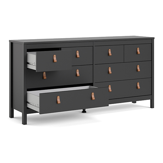 Barcila Wooden Chest Of Drawers With 8 Drawers In Matt Black